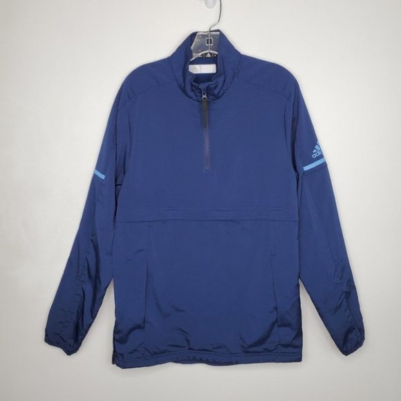Adidas Navy Pullover Partial Zip Climalite Jacket Size S - Picture 1 of 16